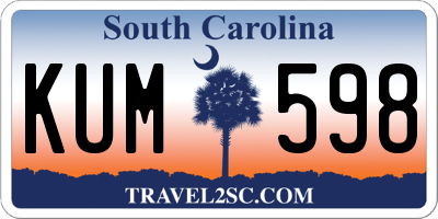 SC license plate KUM598