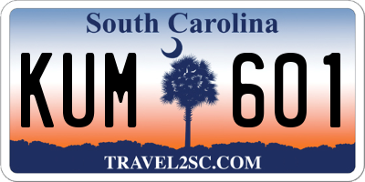 SC license plate KUM601