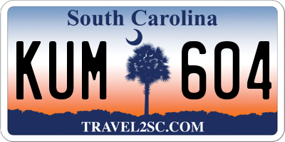 SC license plate KUM604
