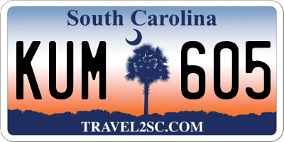SC license plate KUM605