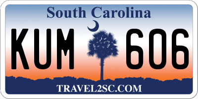SC license plate KUM606