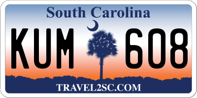 SC license plate KUM608
