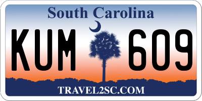 SC license plate KUM609