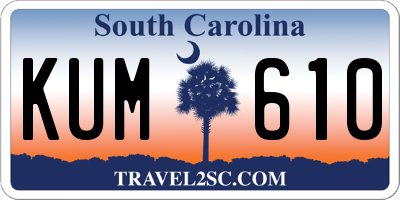 SC license plate KUM610