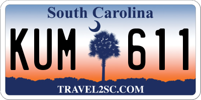 SC license plate KUM611