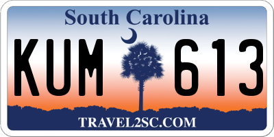 SC license plate KUM613