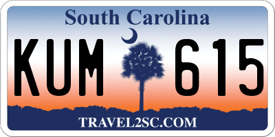 SC license plate KUM615