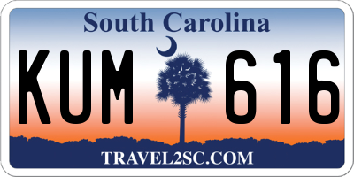SC license plate KUM616
