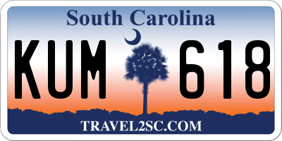 SC license plate KUM618