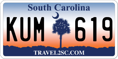SC license plate KUM619