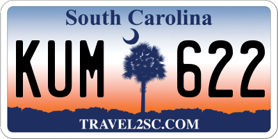 SC license plate KUM622