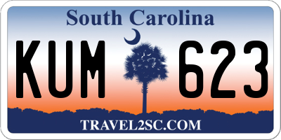 SC license plate KUM623
