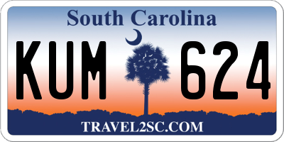 SC license plate KUM624
