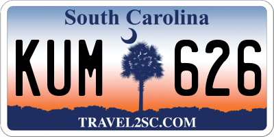 SC license plate KUM626