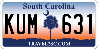 SC license plate KUM631