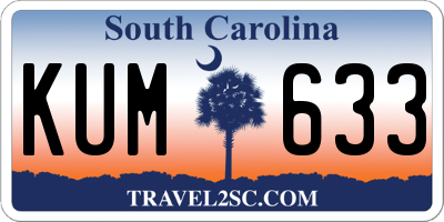 SC license plate KUM633