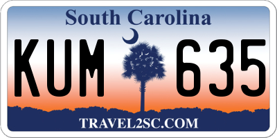 SC license plate KUM635
