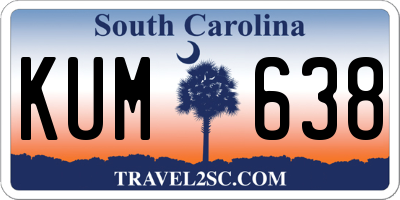 SC license plate KUM638