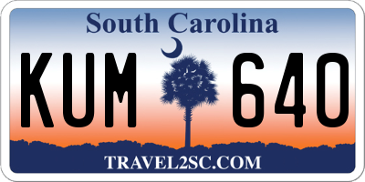 SC license plate KUM640