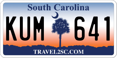 SC license plate KUM641