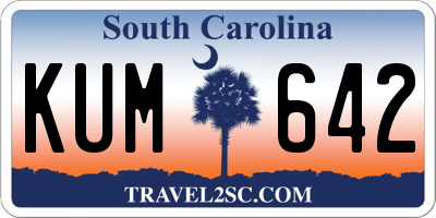 SC license plate KUM642