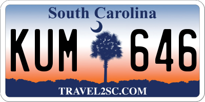 SC license plate KUM646