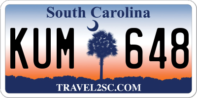 SC license plate KUM648