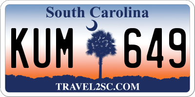 SC license plate KUM649