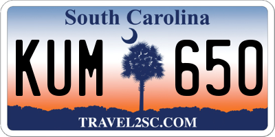 SC license plate KUM650