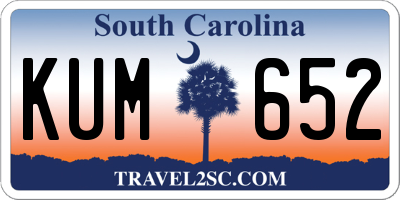 SC license plate KUM652