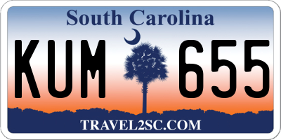 SC license plate KUM655