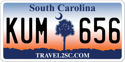 SC license plate KUM656