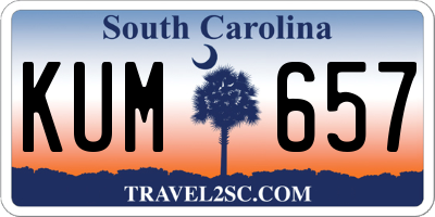 SC license plate KUM657