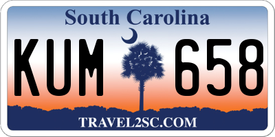 SC license plate KUM658