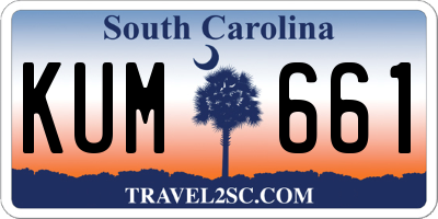 SC license plate KUM661