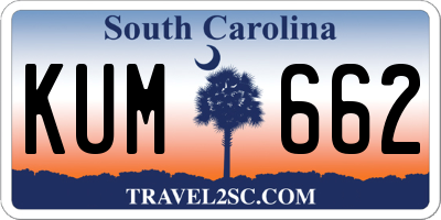SC license plate KUM662