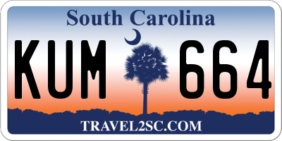 SC license plate KUM664