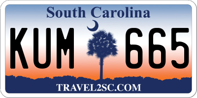 SC license plate KUM665