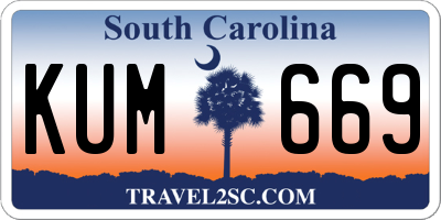 SC license plate KUM669