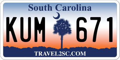 SC license plate KUM671