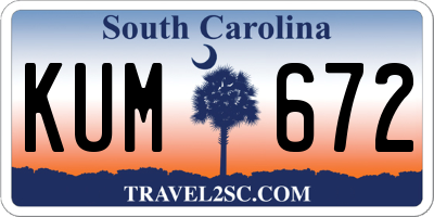 SC license plate KUM672