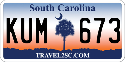SC license plate KUM673