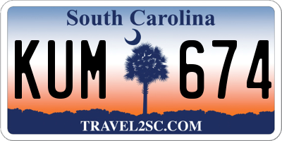 SC license plate KUM674