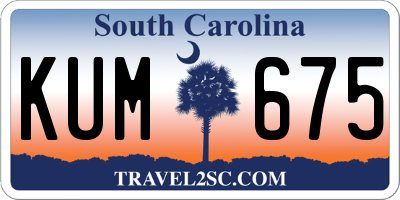 SC license plate KUM675