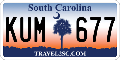 SC license plate KUM677