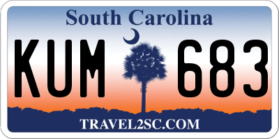SC license plate KUM683