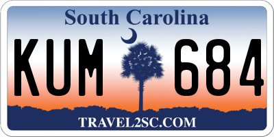SC license plate KUM684