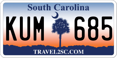 SC license plate KUM685