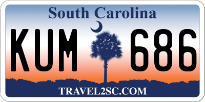 SC license plate KUM686