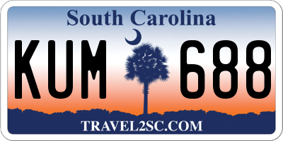 SC license plate KUM688